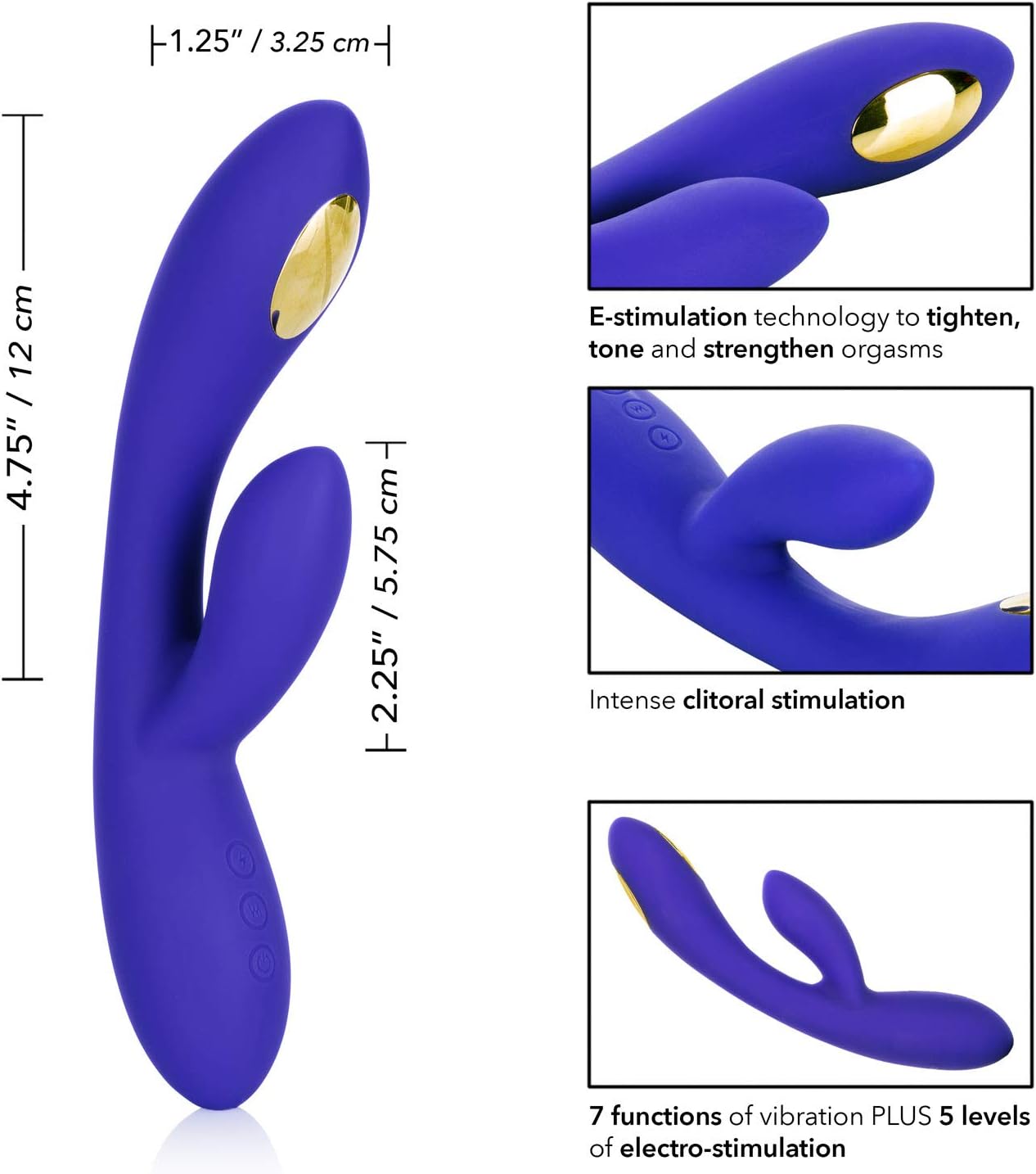 CalExotics Impulse Intimate Dual Vibrating Wand, 7-Functions Rabbit Vibrator, SE-0630-50-3