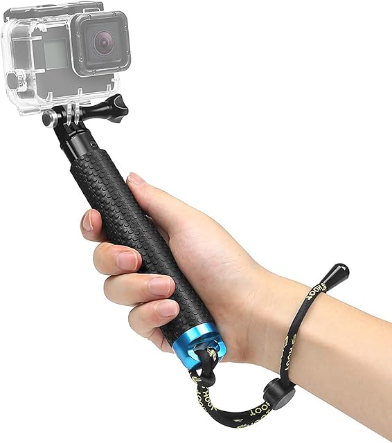 SHOOT Aluminum Alloy Monopod 19 inches Extendable Handheld Selfie Stick Telescoping Pole for GoPro Hero 6/Hero 5/4/3+/3 SJ4000 SJ5000 SJ6000 Action Cameras