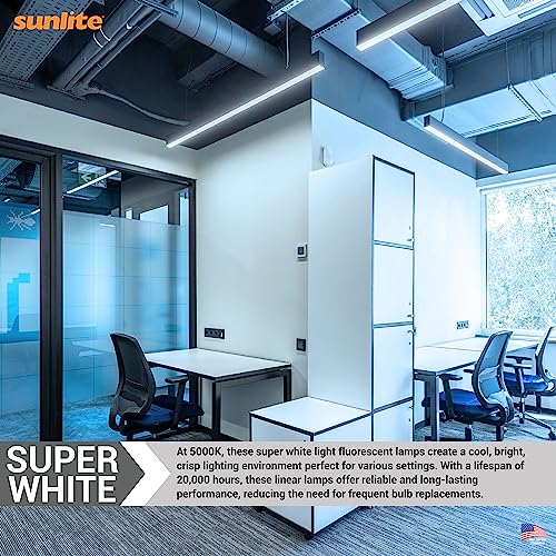 Sunlite 30246 F32T8/Sp850 4 Foot T8 Linear Fluorescent Light Bulb, 32 Watts, 3050 Lumens, Medium Bi-Pin (G13) Base, 5000K Daylight, High Performance, 10 Pack #TOP3