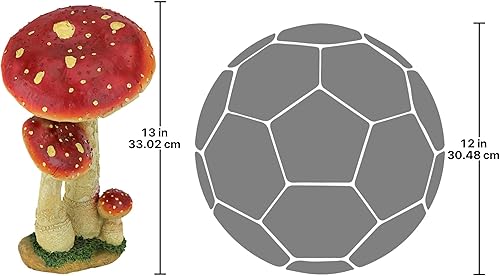 Miniatura 6 de Design Toscano Mystic Forest Mushroom Statue: Red