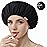 Years Calm Shower Caps For Women Reusable WaterproofPattern And Solid Color Dual-Layer Design For Dual-Layer UsableProtects Hair In Shower, Spa, Cooking, Clean & Travel (Black, One Size)