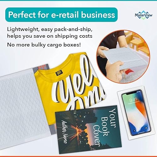 Miniatura 40 de Sobres blancos de burbujas grandes de polietileno de 10.5 x 16 pulgadas #5 Sobres acolchados con autosellado Sobres acolchados con forro de aire