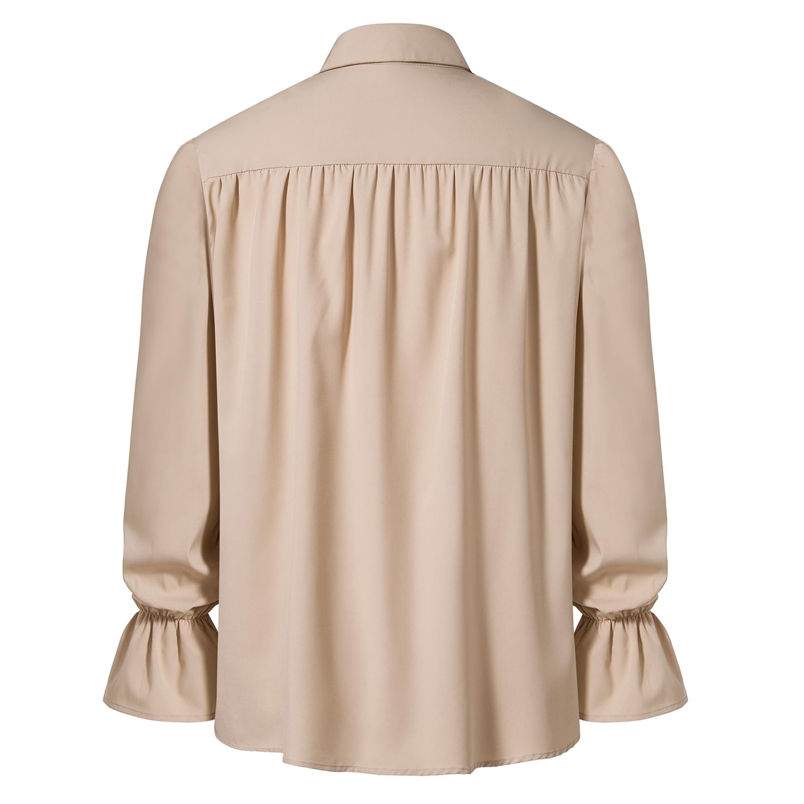 Camicia da uomo retrò rinascimentale steampunk vittoriano manica lunga colletto jabot pirata medievale pizzo top