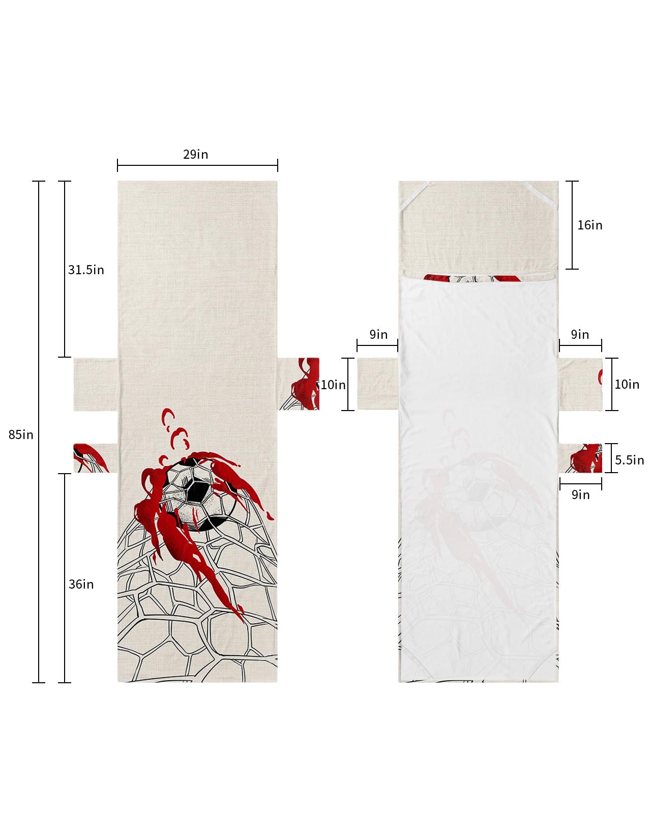 Football with Red Flame Beach Lounge Chair Towel Cover, Soft Chaise Lounge Towel with Side Pockets Patio Pool Chairs Cover for Beach/Pool Sunbathing 29x85 White Tennis Sport Rustic