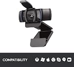 Logitech C920S HD Pro Webcam, Full HD 1080p/30fps Video Calling, Clear Stereo Audio, HD Light Correction, Privacy Shutter, Works with Skype, Zoom, FaceTime, Hangouts, PC/Mac/Laptop/Tablet/XBox - Black