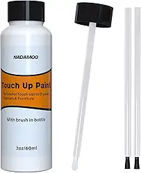 NADAMOO Tinta de retoque de várias superfícies branca, marcador de reparo de tinta de eletrodomésticos para parede, teto, armário, porta, móveis, janelas, obturador e acabamento - 60 ml, com 3 pincéis