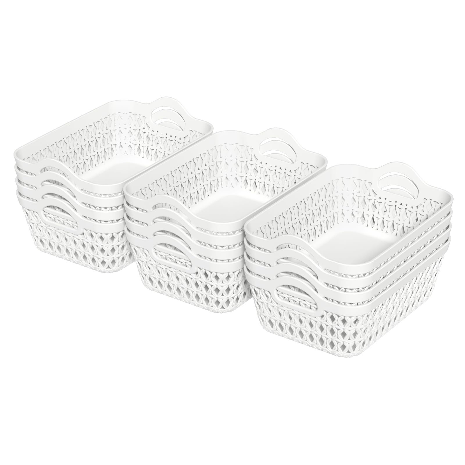 Paniers de rangement en plastique pour bureau et tri de maquillage dans la salle de bain