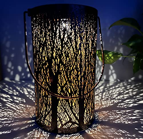 Linterna Solar Exterior, XRR LED Luz Solar Linterna Jardín Impermeable Vintage Solares Lámpara Navidad Decoracion para Balcon O Terraza, Jardin, Arbol Mesa, Camping Cover