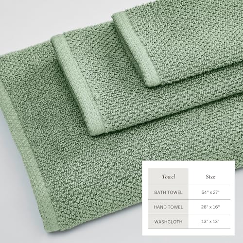 Great Bay Home 100% Cotton 6 Piece Towel Set - Absorbent, Quick-Drying, Durable Bath Towels for Bathroom Decor - Low-Twist, Two-Ply Fibers (Mineral Blue) by Great Bay Home - Image 4