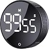 Digital Kitchen Timer, Visual Timer, Large LED Display, Magnetic Countdown Timer for Classroom, Cooking, Fitness, Baking, Studying, Teaching, Easy for Kids and Seniors Black