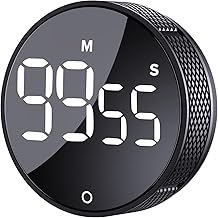 AVINIA Digital Kitchen Timers, Visual timers Large LED Display Magnetic Countdown Countup Timer for Classroom Cooking Fitness Baking Studying Teaching, Easy for Kids and Seniors Black