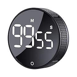 AVINIA Digital Kitchen Timers, Visual timers Large LED Display Magnetic Countdown Countup Timer for Classroom Cooking Fitness Baking Studying Teaching, Easy for Kids and Seniors Black