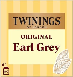 Twinings - Thé Noir Original Earl Grey - Aromatisé à la Bergamote - 100 Sachets - Intense et Délicat