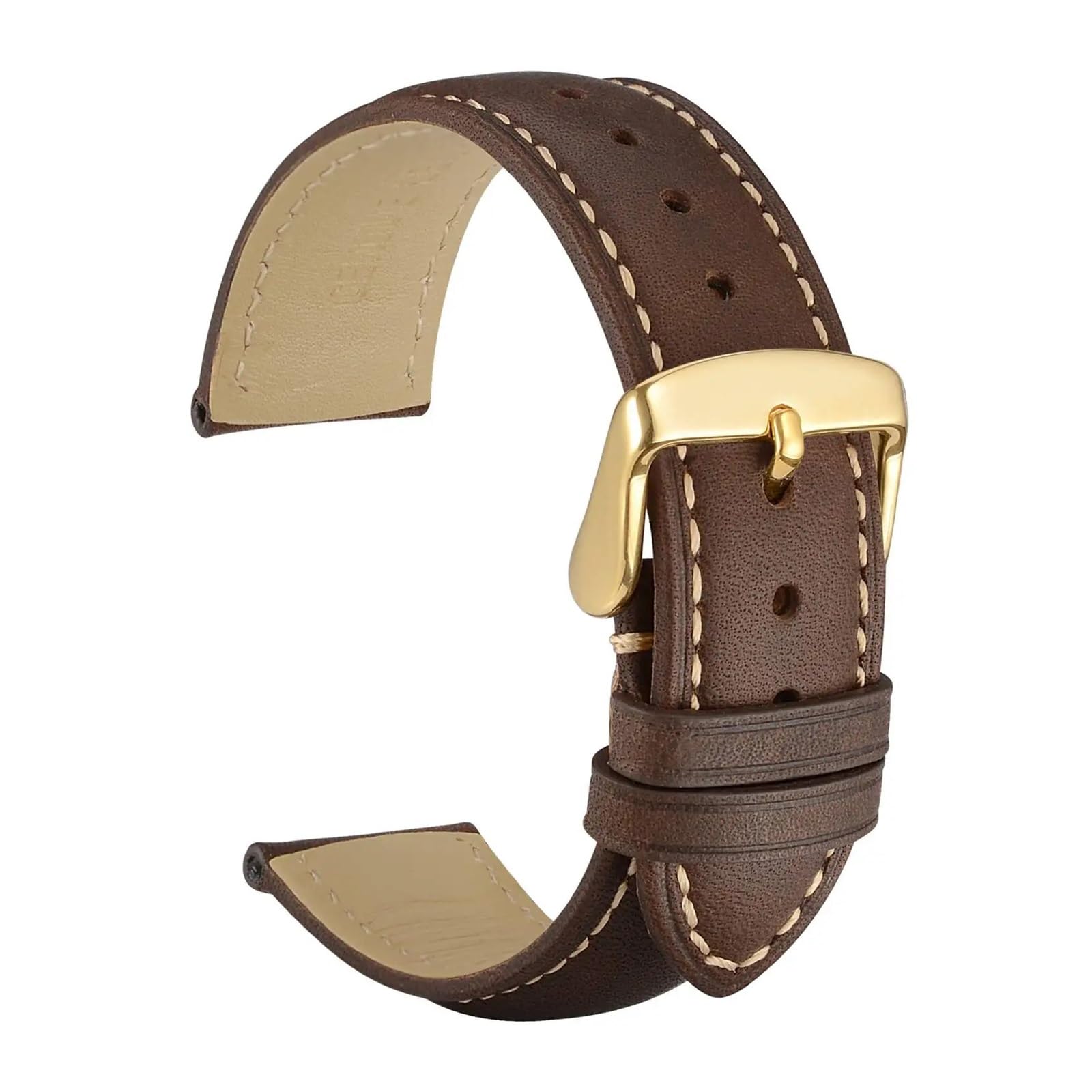 Uhrenarmband， Kalbsleder Leder Armband Weiches Material Armband Uhr Band Gold Schnalle