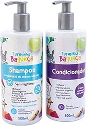 Kit Shampoo e Condicionador Infantil Vegano, Sem Lágrimas, Hipoalergênico, com Calêndula e Aloe Vera, 500ml Cada, Testado Dermatologicamente