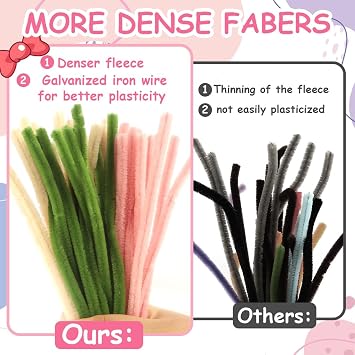 Pipe Cleaners, 200 Pcs Black Pipe Cleaners Craft Bulk, Thick Pipe Cleaners Craft Supplies, Fuzzy Sticks Chenille Stems for Arts Craft DIY Kids Decorations Creative School Projects