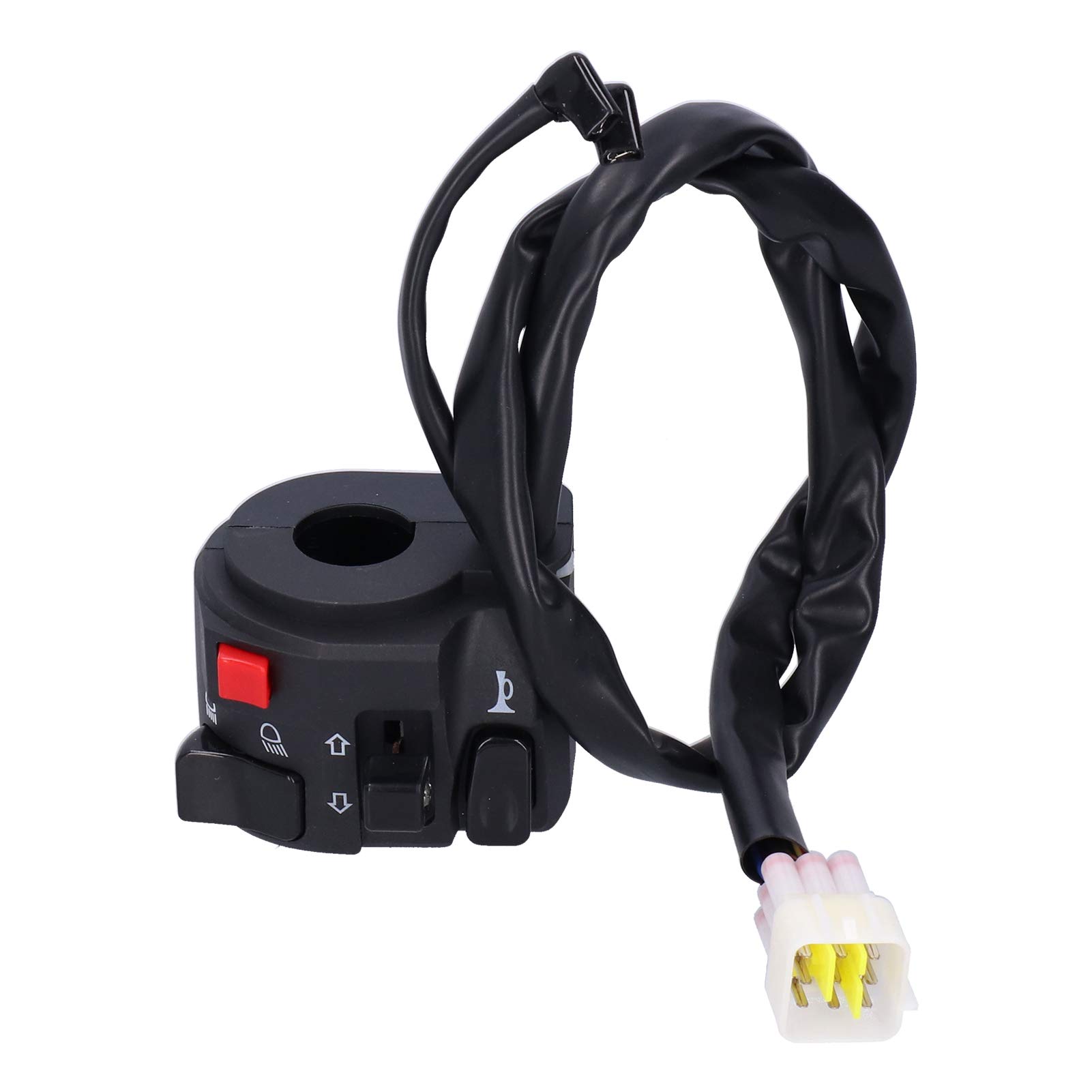 Universel ABS 7 / 8in 22mm Moto Interrupteur Guidon Moto Klaxon Clignotant Boutons de Commande de Phare, Noir