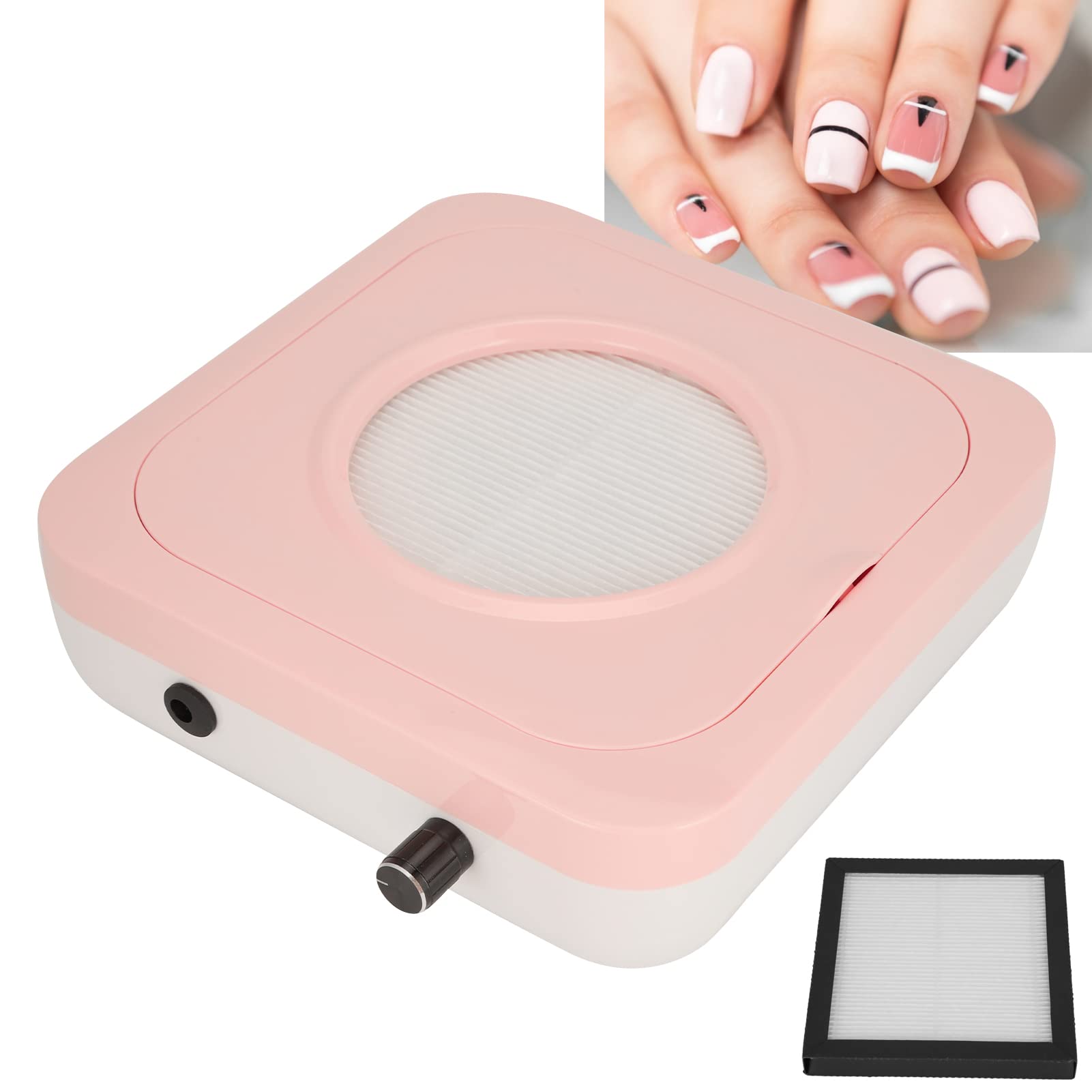 80W Colector de Polvo de Uñas Profesional Potente Aspirador de Polvo de Uñas con Filtro Colector de Polvo Ventilador para Uñas Acrílico Manicura(EU)