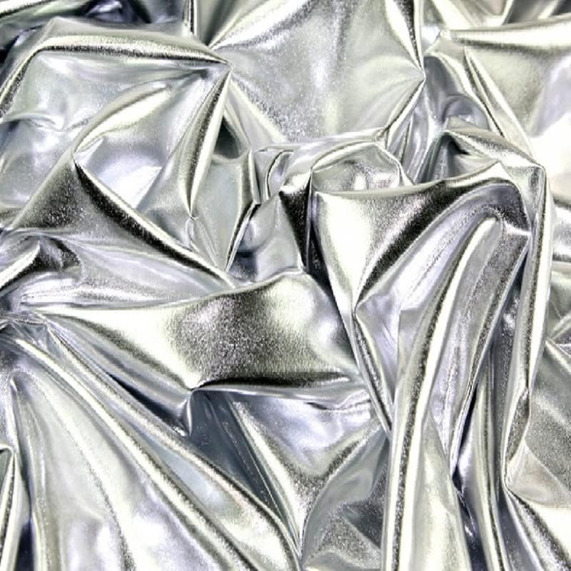 Metallic Shinny Material - Fabric for Apparels and Home Furnishing Sewing, Draping, Lining, Dressmaking, Home Furn Silver 3 Meter