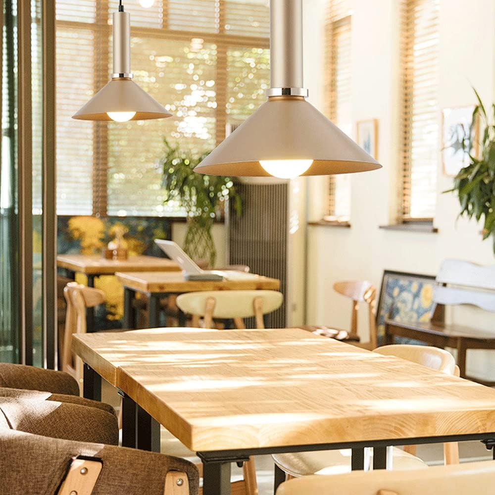 Golden Finish Single Head Pendant Lamp Industrial Metal Shade Chandelier Retro Simplicity Pot Lid Shape Hanging Lights for Kitchen Living Room Bedroom 25cm/9.8in