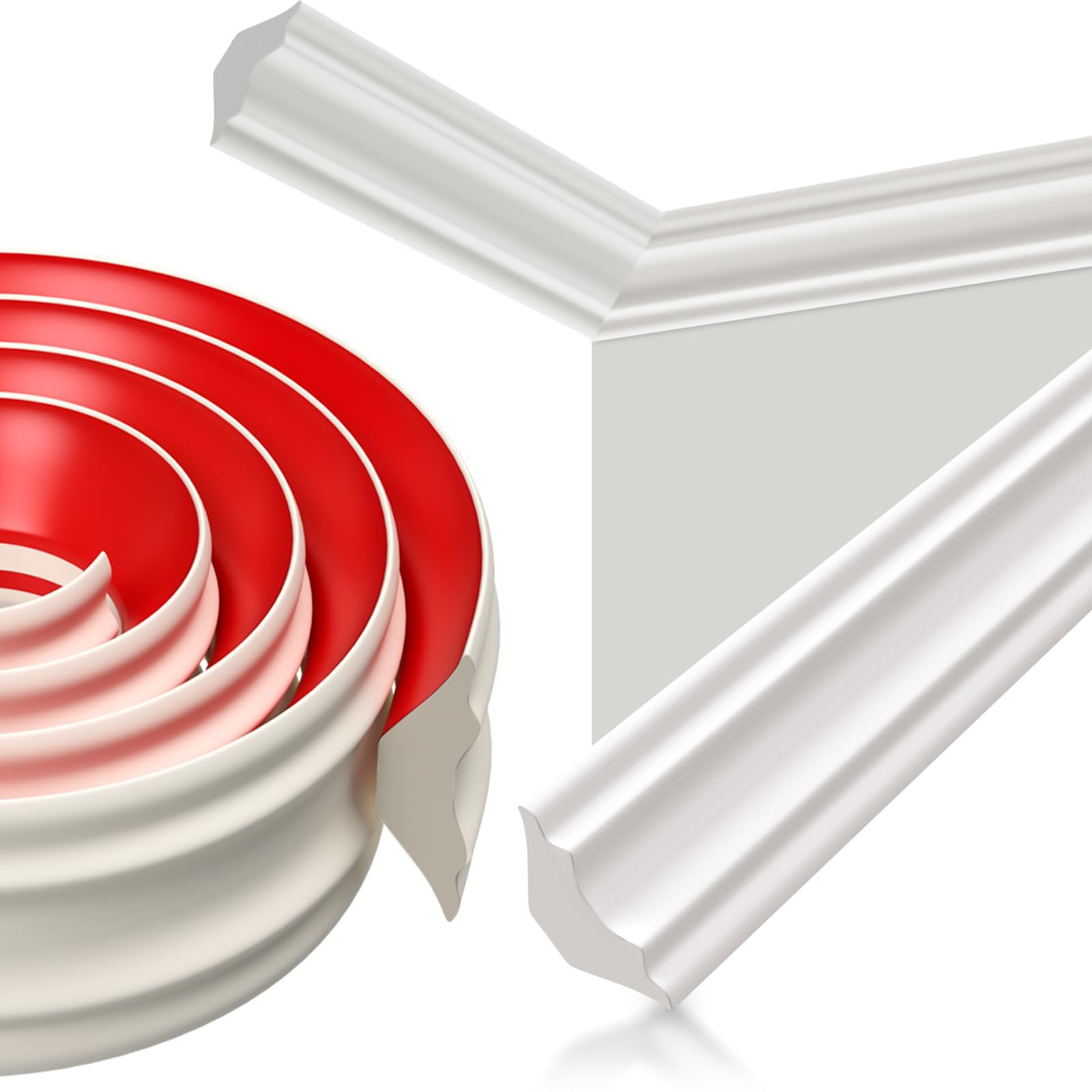 Moldura Autoadhesiva Flexible Tira De Ajuste, 5m Molduras de Techo Triangulares de TPE, 12 x 9 mm Pelar y Pegar Molduras y Molduras, para Decoración de Pisos, Junta, Bordes de Pared