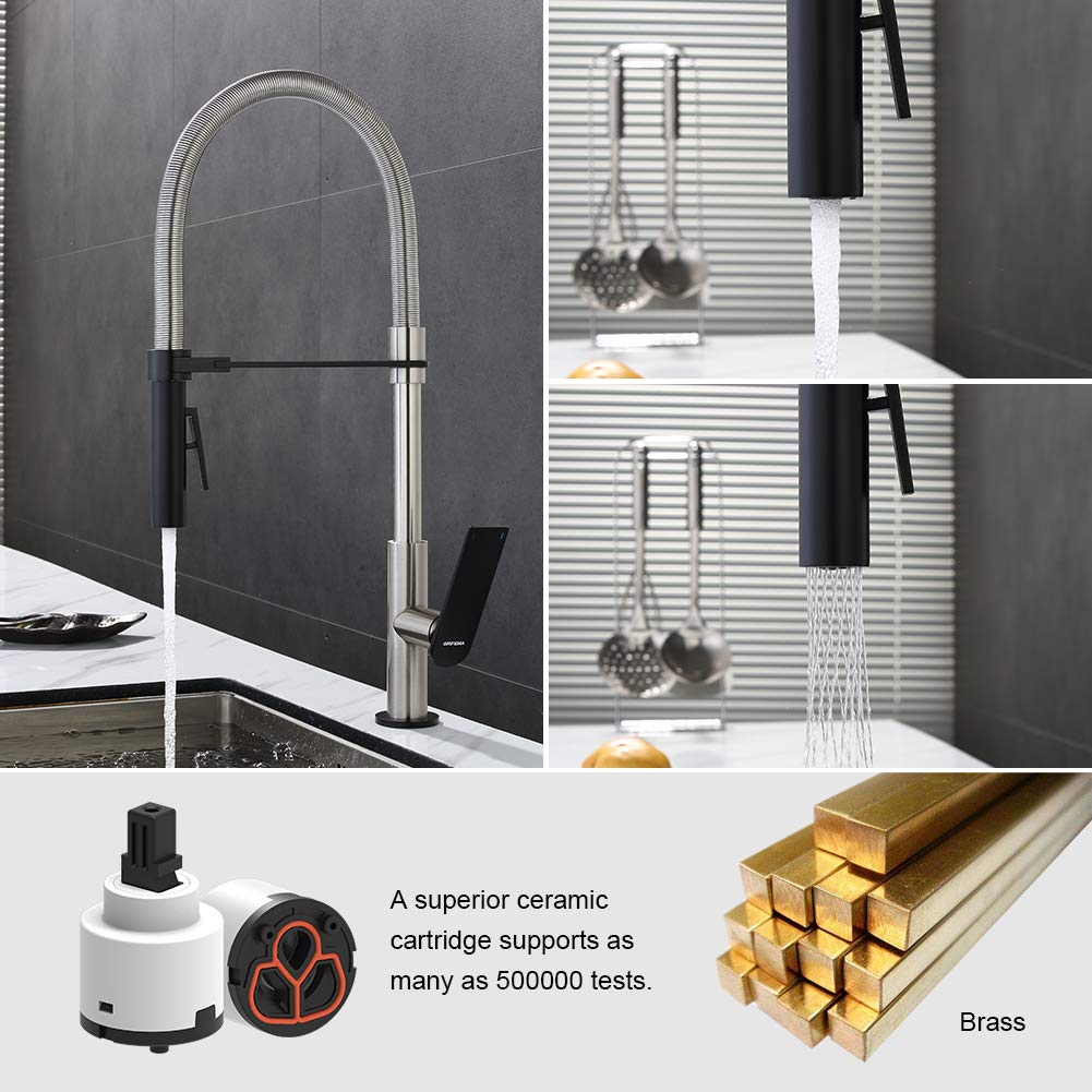 GRIFEMA G14001A Grifo cocina flexible, Gris, 3/8 de pulgada
