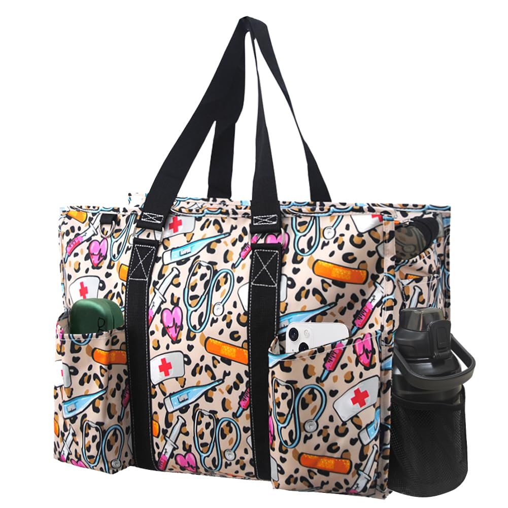 NGIL Zip-Top Tote Bag with Exterior Pockets for Working Women, Teachers, Nurses, and Moms, Design in USA