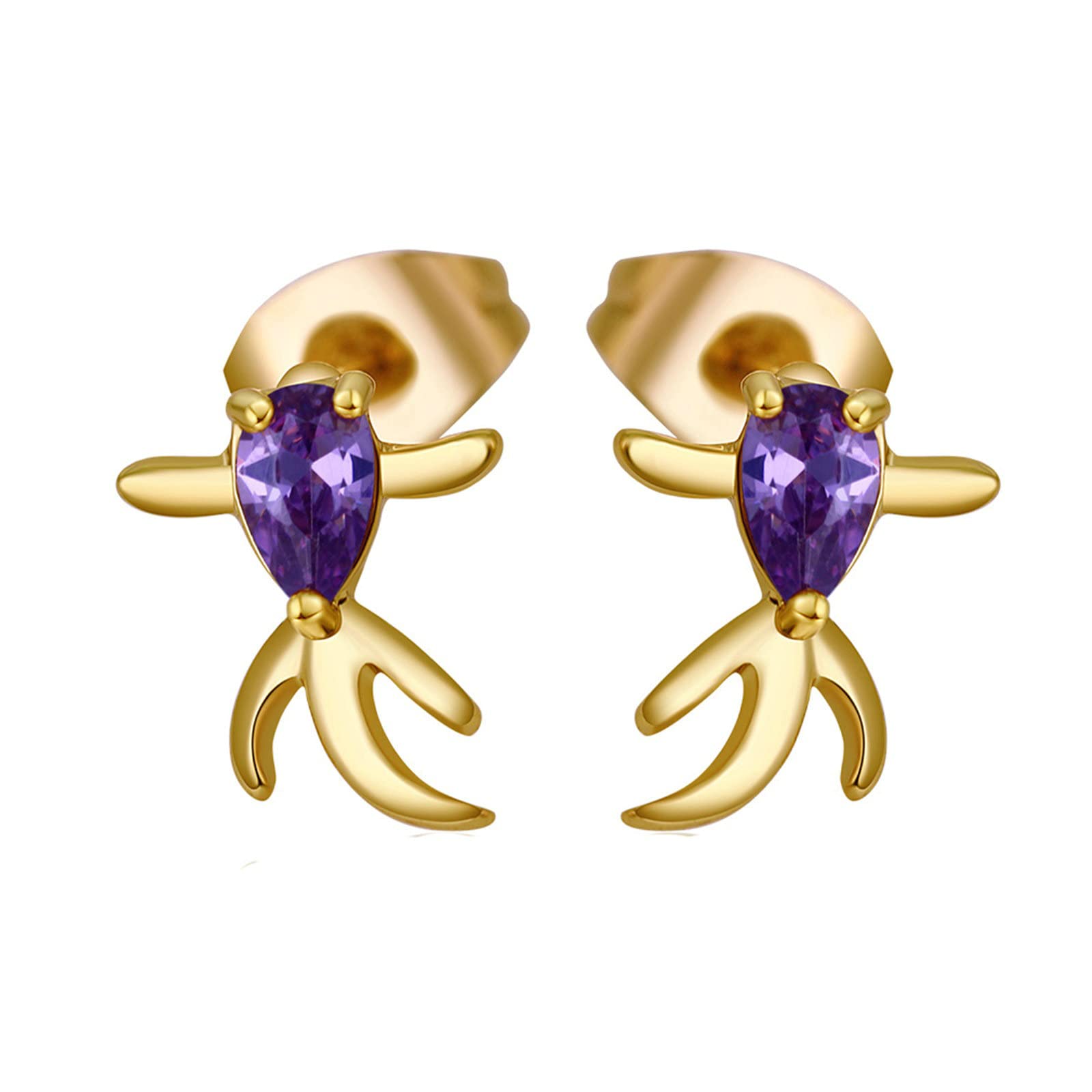 Boucles d'oreilles goujon gouttes d'eau or 18k le cadeau d'anniversaire idéal - 5