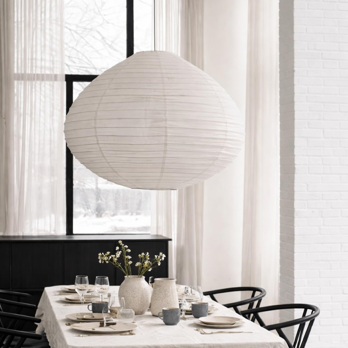 Cgc Lighting White Bell Indoor Ceiling Lampshade Handmade Easy Fit Linen, Scandinavian Minimalist Style, Non Electrical (White Bell)