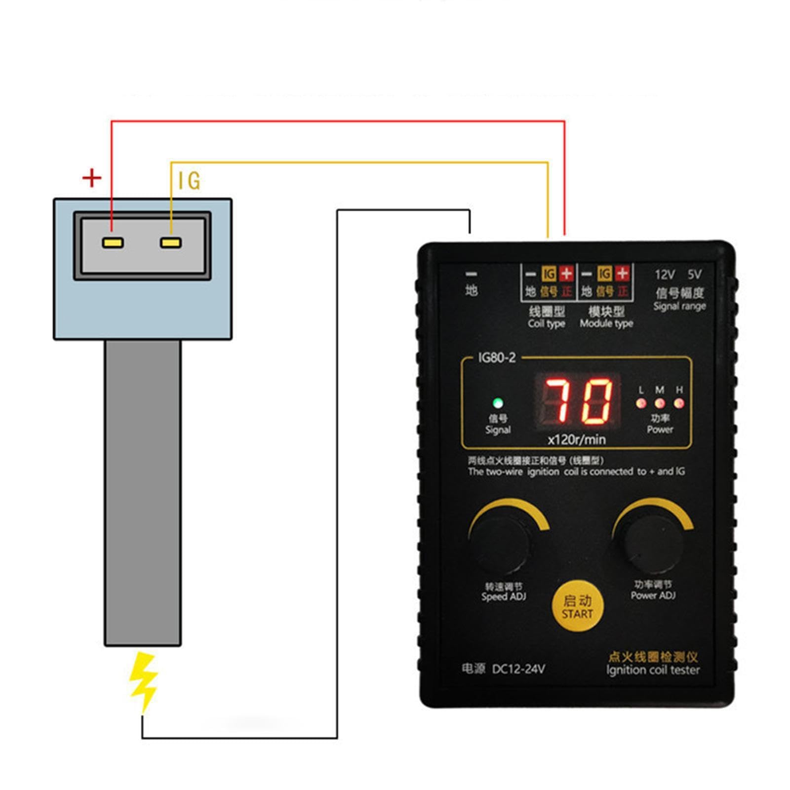 Kit compatto per il rilevamento della bobina di accensione, tester di accensione per auto, strumento pratico e facile per una diagnosi accurata, strumento riparazione diagnostica della bobina,