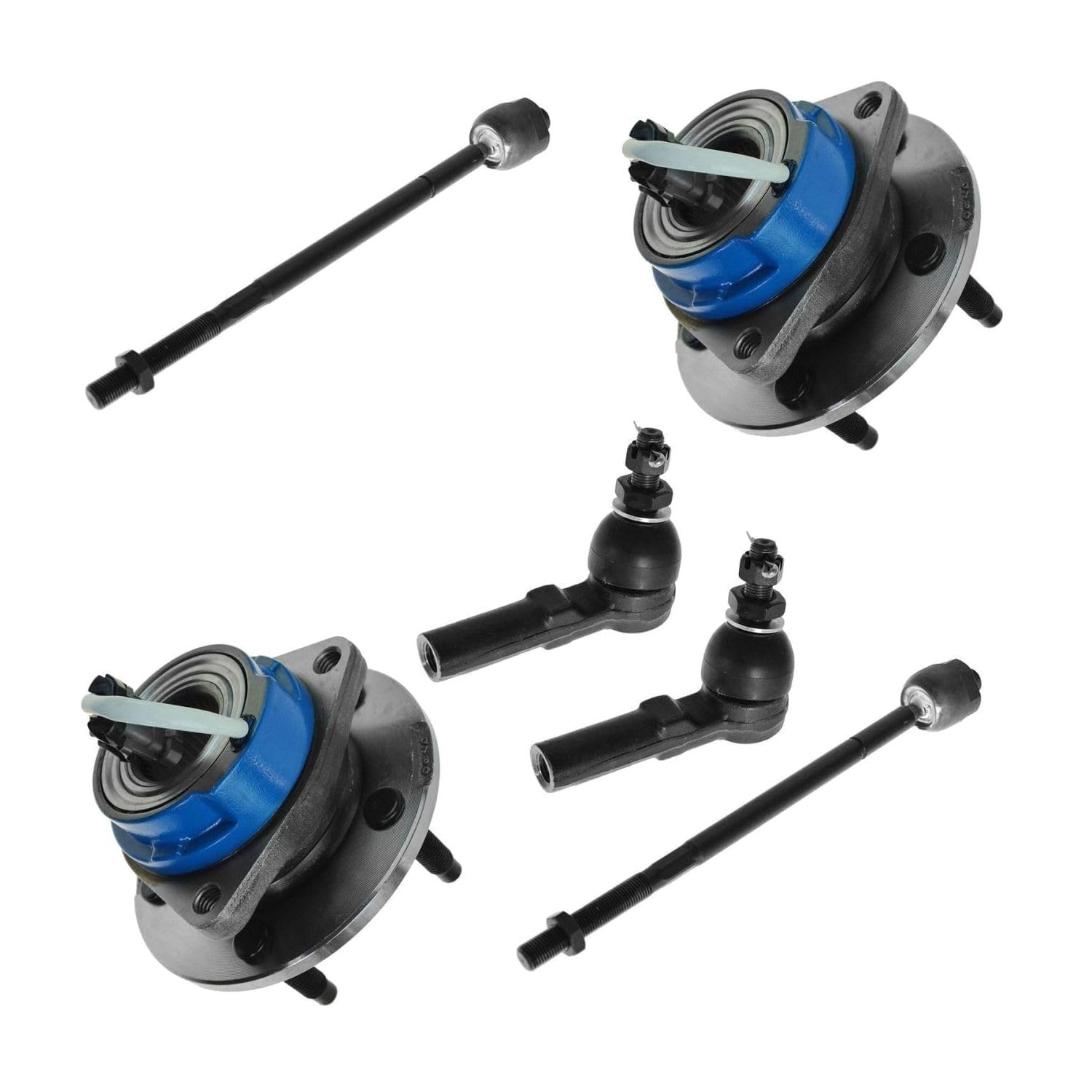 AetherAutoAetherAuto Wheel Hub & Tie Rod Front Kit Set of 6 Ball Bearing Type for Bonneville for Aurora for Seville for DeVille for Riviera for Park Avenue for LeSabre 1976342521,Fit Testing