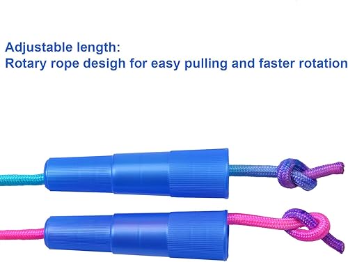 Miniatura 4 de Elcoho Paquete de 10 cuerdas de saltar de arco iris para niños, cuerdas de saltar vibrantes para niños, diversión al aire libre, recuerdos de