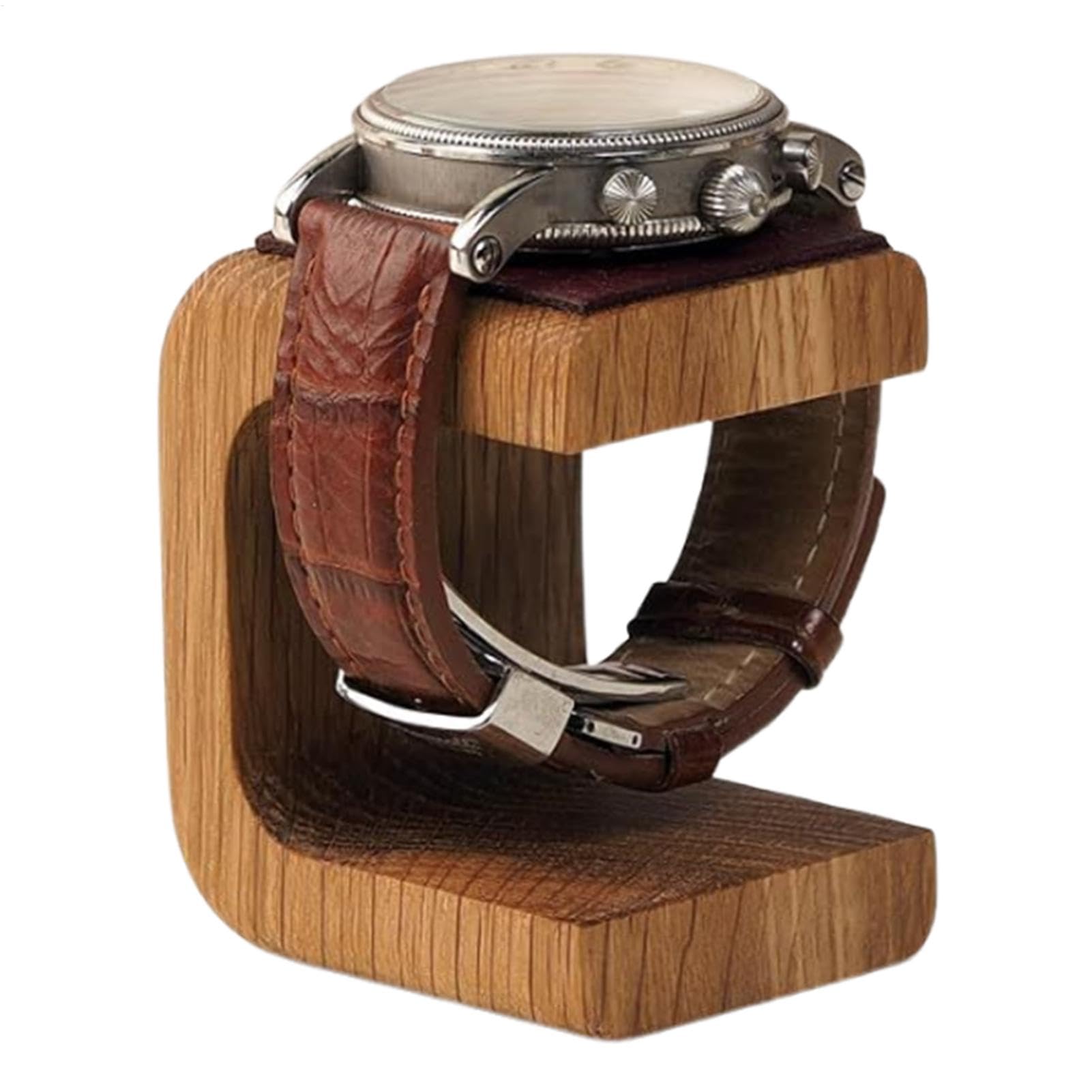 Uhrenständer aus - Eleganter Uhrenhalter Armbanduhr Ständer Einzeln, mit Leder-Pad Uhrenständer Schmuck Organizer Halter für Uhr Halskette Armbänder Aufbewahrung und Display