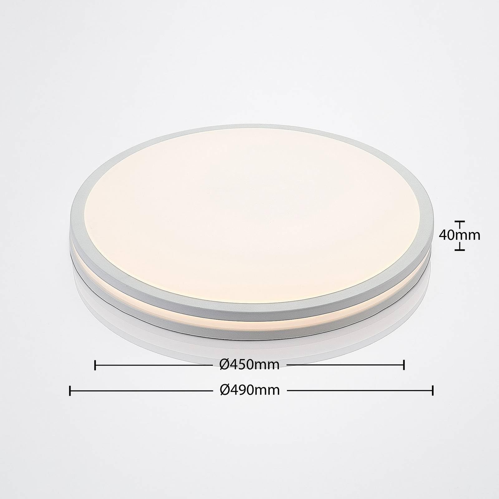 Lindby Bombillas LED lámpara de techo en blanco, regulable plafón redondo | lámpara de salón, moderno, cct, 3000 k blanco cálido - 6000 k luz, con mando a distancia para cuarto de baño, pasillo