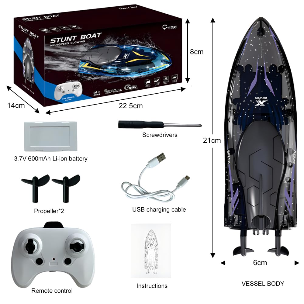 OBEST Jouet Bateau De Requin Télécommande 2,4 GHz, RC Shark Bateau Jouet De Bateau Requin De Radiocommande Electric Racing Amz B08