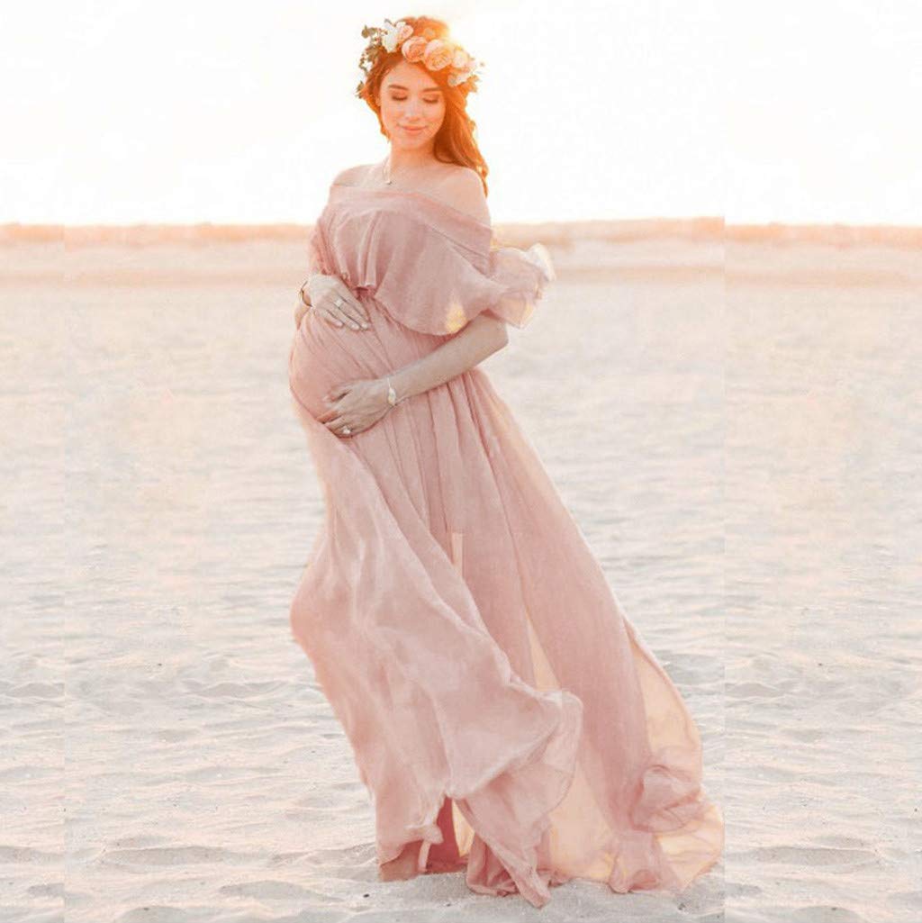 Vetement Maternite Grossesse Allaitement Grande Taille Photographie maternité Enceintes Volants Robe Manches Solides Femmes Accessoires Pas Cher Chic Shooting Photo Casual Pyjamas
