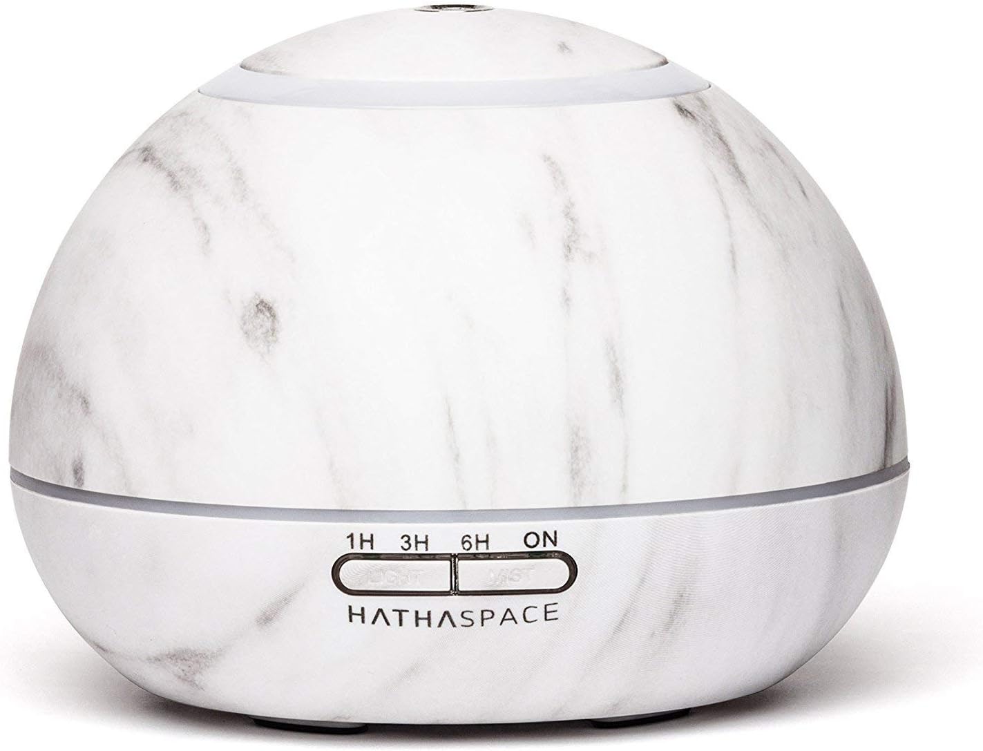 HathaspaceMarble Essential Oil Aroma Diffuser, 350ml Aromatherapy Fragrance Diffuser & Ultrasonic Cool Mist Room Humidifier with Intermittent Function, 7-Color Ambient Light, BPA-Free (White)
