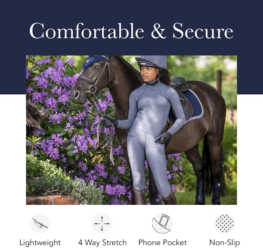 LeMieux Young Rider Pull On Breeches - Supportive Waistband - Full Seat Silicone Grip - Children's Horse Riding Pants