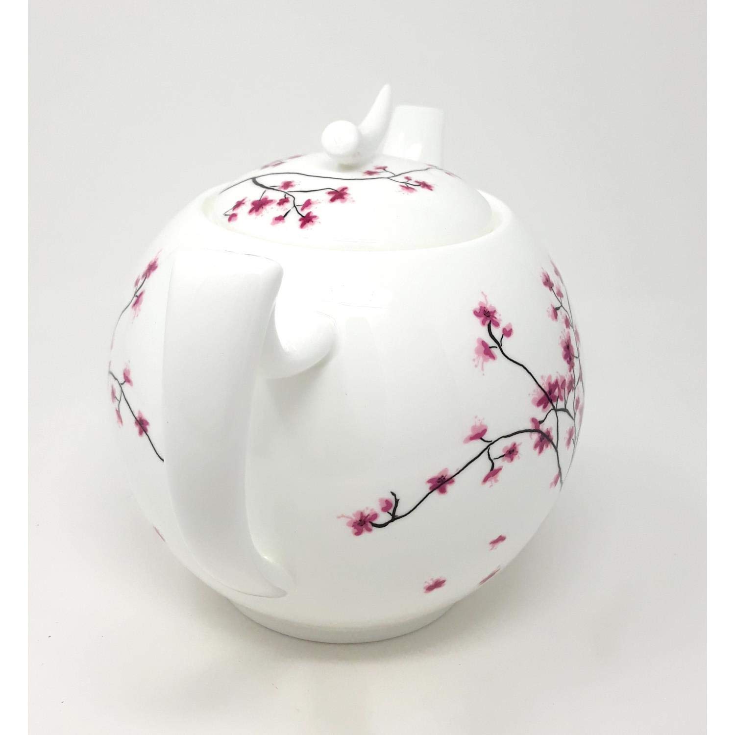 Teekanne Cherry Blossom weiß mit Kirschblüten 1,5 Liter Bone China TeaLogic