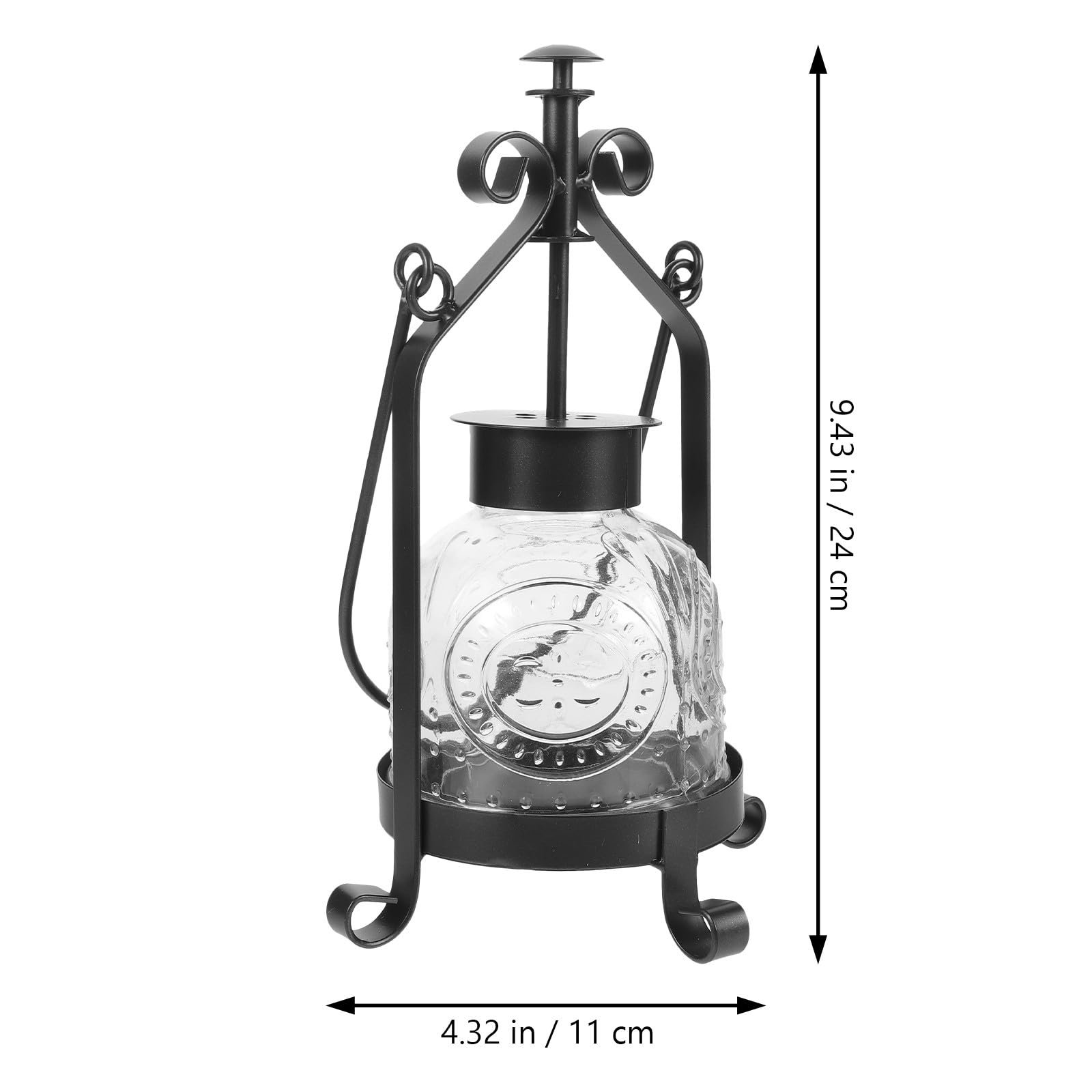 GALPADA Vintage Kerzenständer Romantische Beleuchtung aus Glas und Eisen Schwarz Tischdeko für Esstisch Wohnraumdekoration Foto Requisite