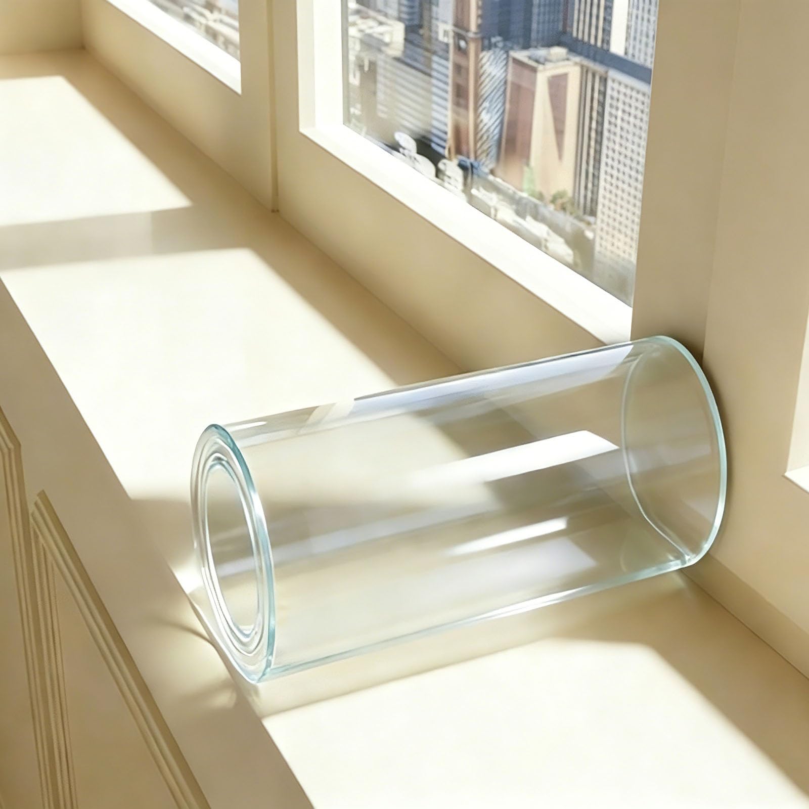 HDYZJQ Transparent Windowsill Cover for Tea Room/Dining Room Table/Nightstand, Balcony Non Slip PVC Window Mats, Cat Scratch Proof Window Sill Protector Pad(T 2mm,100x20cm/40x8in)