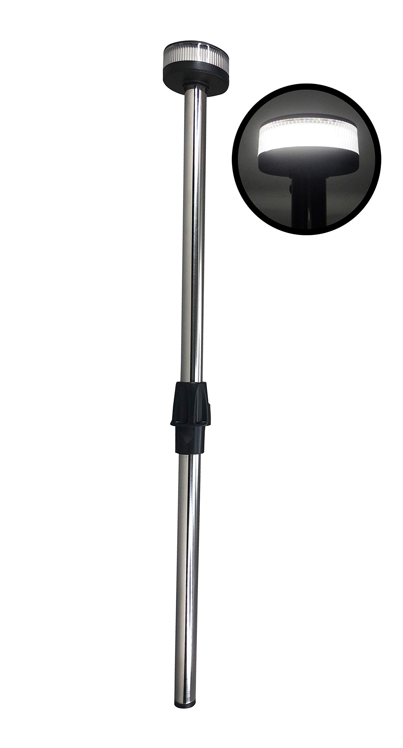 Pactrade Marine Boat LED All Round Anchor Plug-in Light Pole 22" (557.6mm) Collar USCG 2 NM SS