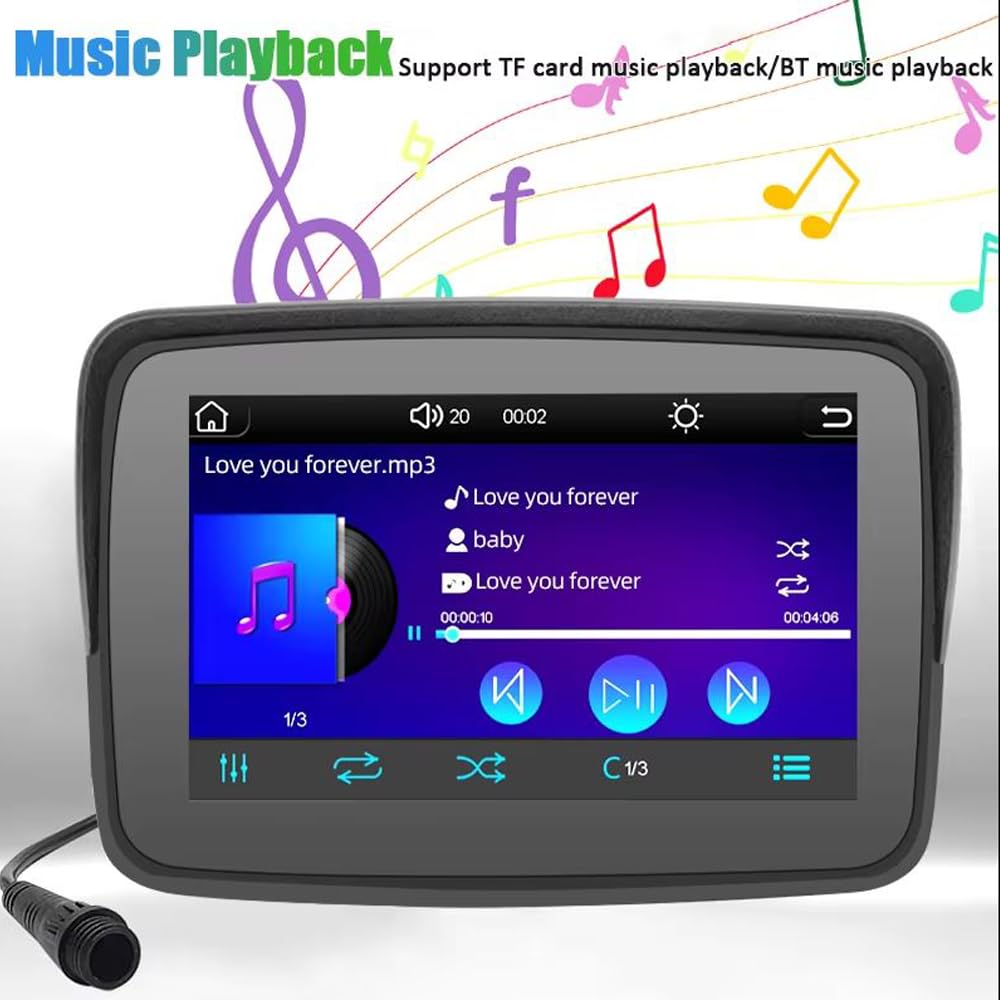 K750 - Navegador GPS para moto con auriculares Bluetooth, llamadas y mapas, sistema Carplay/Android para coche, tarjeta TF para música/películas y toma USB para manillar