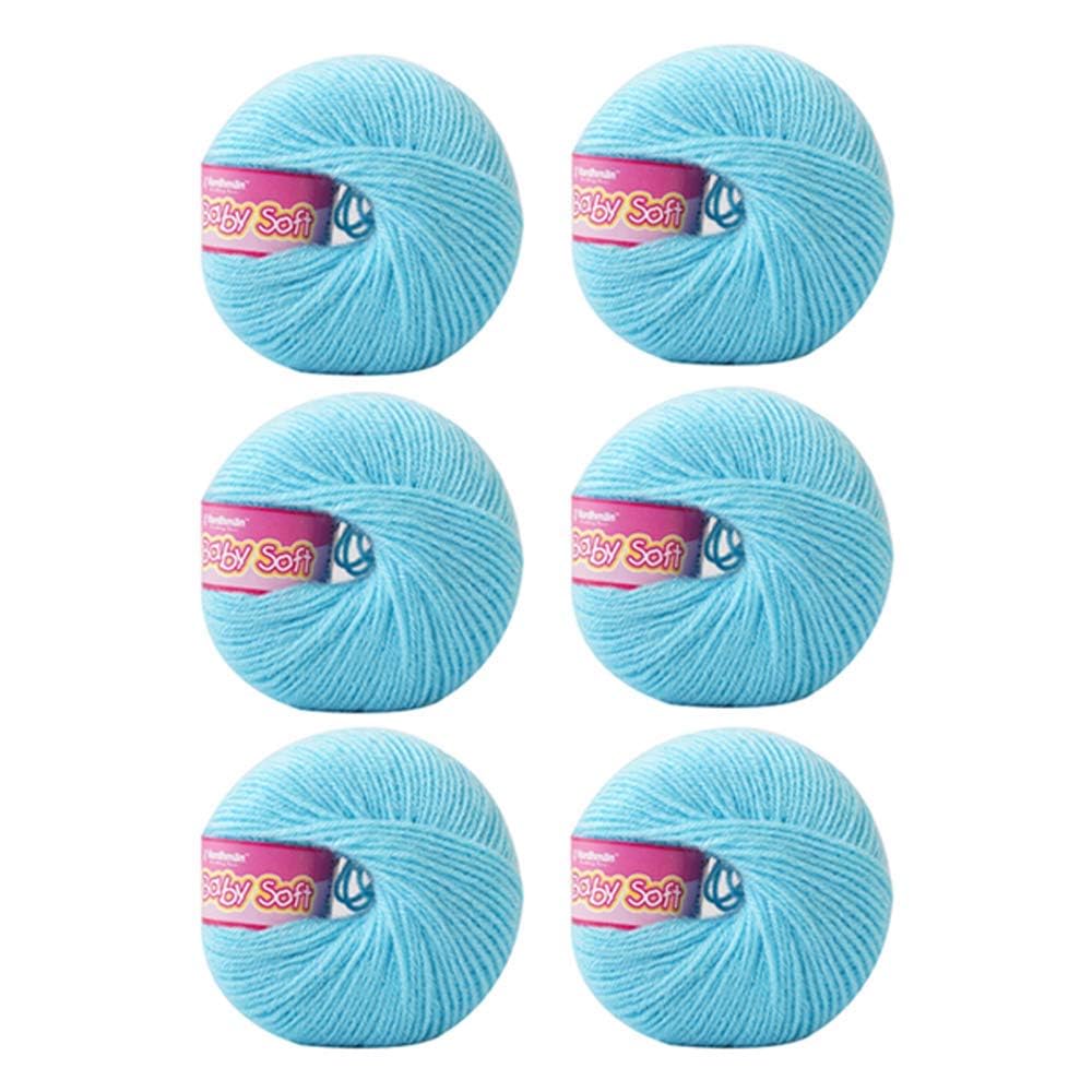 Vardhman Knitting Yarn Baby Soft Wool For Knitting, Kids Crochet Yarn Wool For Hand Knitting Art Craft, Knitting Wool Yarn For Sweater Scarves Hats And Dresses (6 Pcs, Sky Blue) - 100 Grams-image-2