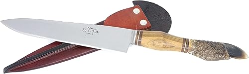 Cuchillo gaucho artesanal de alta durabilidad con mango de madera de guayubira y clavo rhea, acero inoxidable 420 MoV fabricado en Tandil Argentina