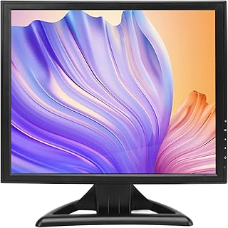 Monitor LED de 17 Polegadas, Monitor de Computador Portátil, Monitor Com VGA HD Multimedia AV BNC USB DC Input Display Colorido HD Portátil Com Controle Remoto de Alto-falante (Plugue dos EUA)