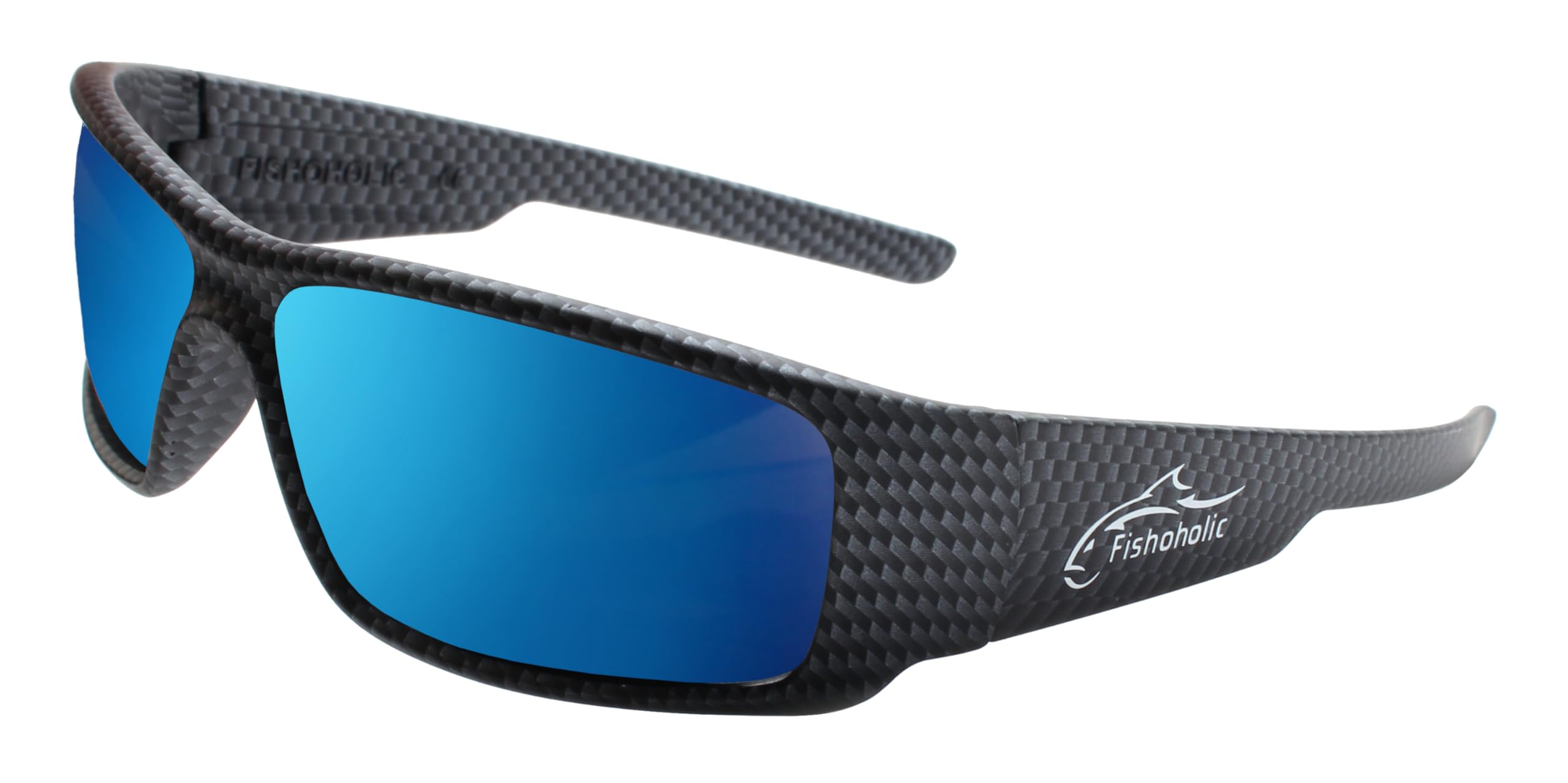 Fishoholic Polarized Fishing Sunglasses - All Day UV400 Sun Protection | 17 Options with Hard Case and Soft Cleaning Pouch - Tall Sides Reduce Glare