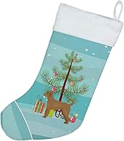 Vista 2 de Caroline's Treasures CK3846CS Tan Labradoodle Árbol de Navidad Calcetín de Navidad para chimenea, medias colgantes para la temporada de Navidad