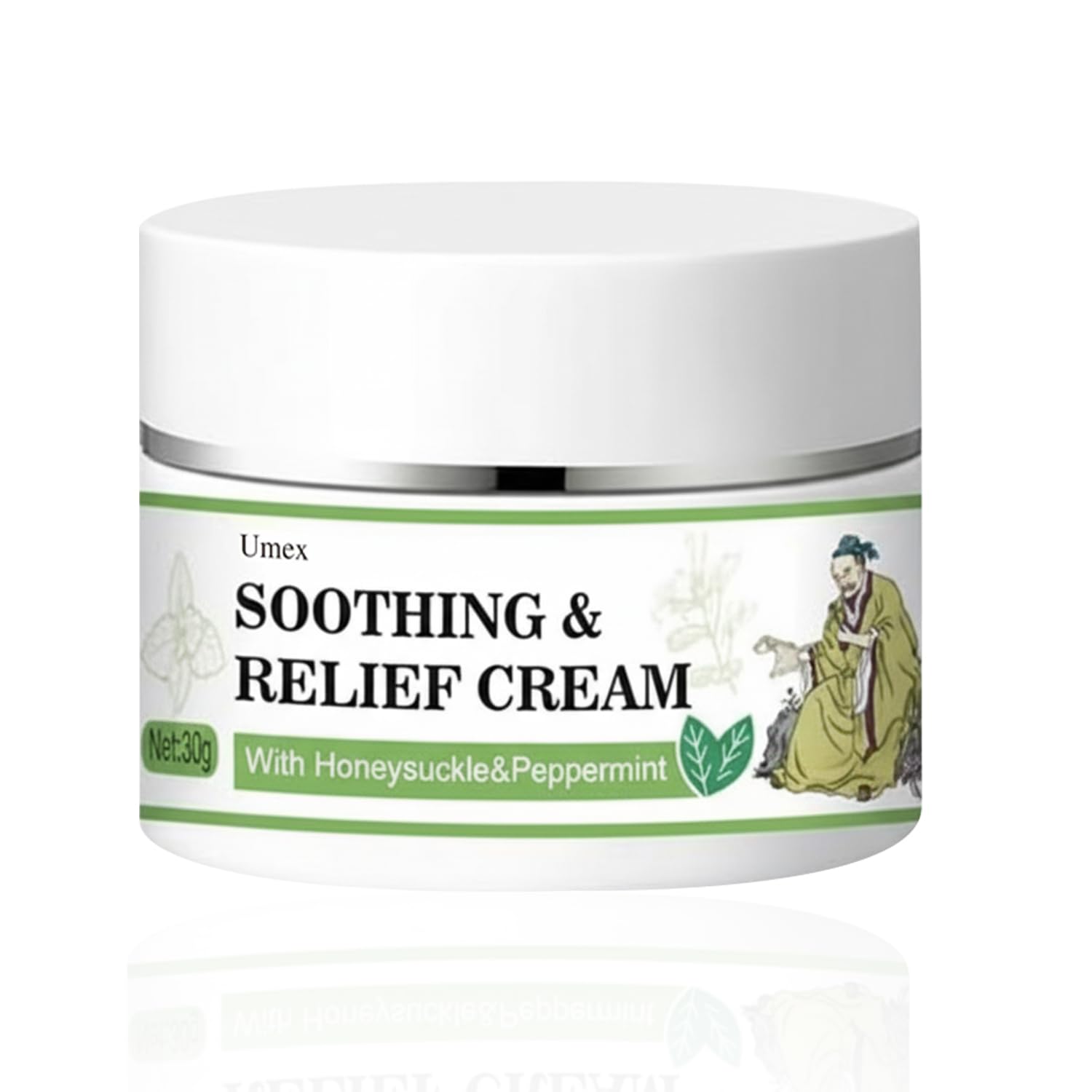 Umex Herbal Soothing Cream - Intensive Moisturizer with Honeysuckle Mint Traditional Herbal Complex - Calming Relief for Dry