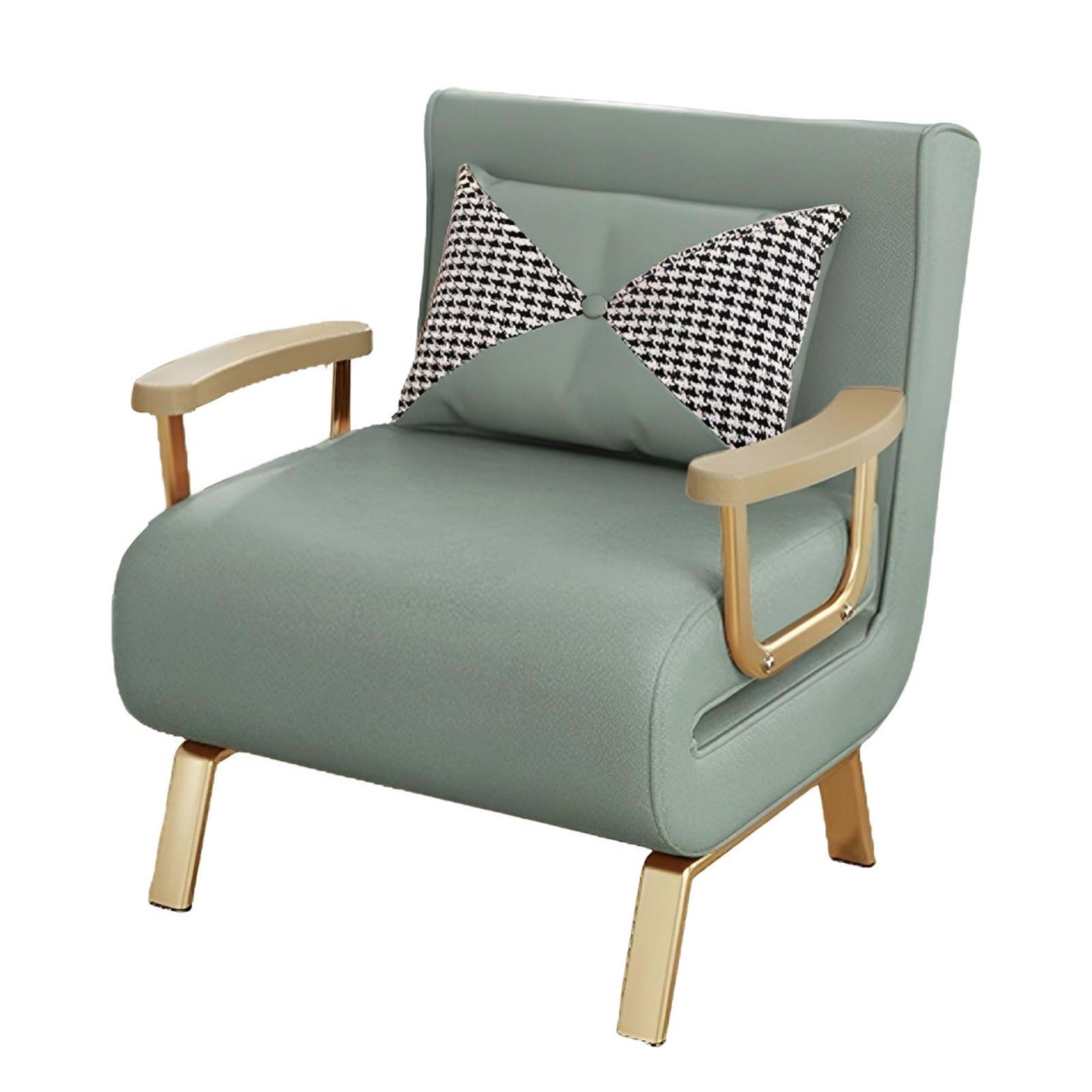 Recamiere mit Schlaffunktion Leder Abnehmbar und Waschbar Technisches Ledergewebe Klappsessel mit Schlaffunktion Beige Sechsstufige Verstellbarkeit Geeignet für Kleine Wohnungen(Green,183*55*30cm)